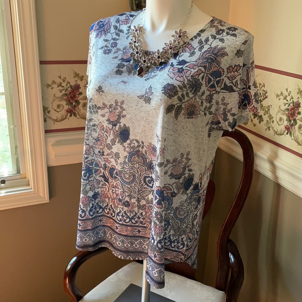Flowered One World high/low top NWOT
